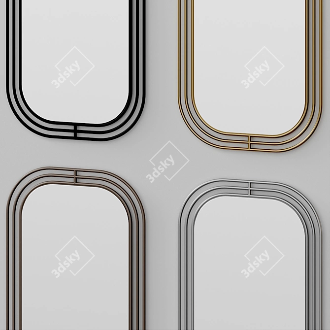 Wire-Framed Floor Mirror 3D model image 3