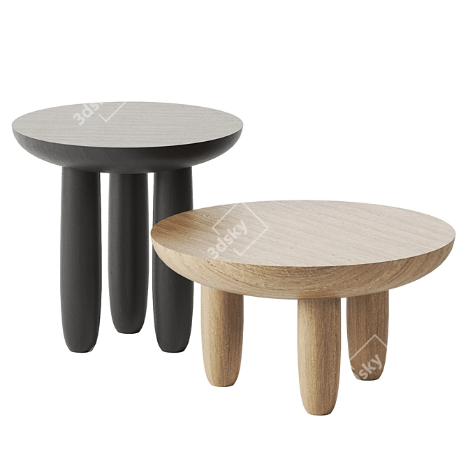 Faina Wood HRYB Stools Collection 3D model image 2