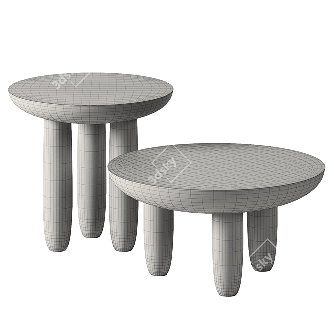 Faina Wood HRYB Stools Collection 3D model image 4