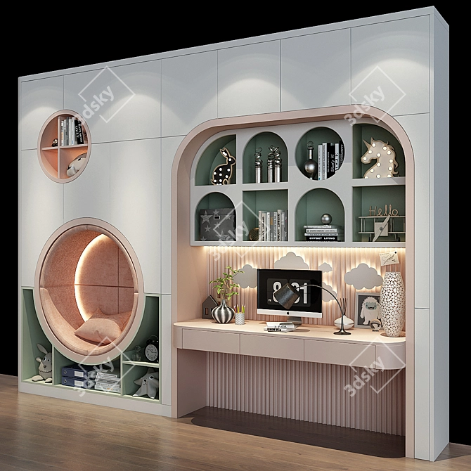 Customizable Children's Furniture Set 3D model image 2