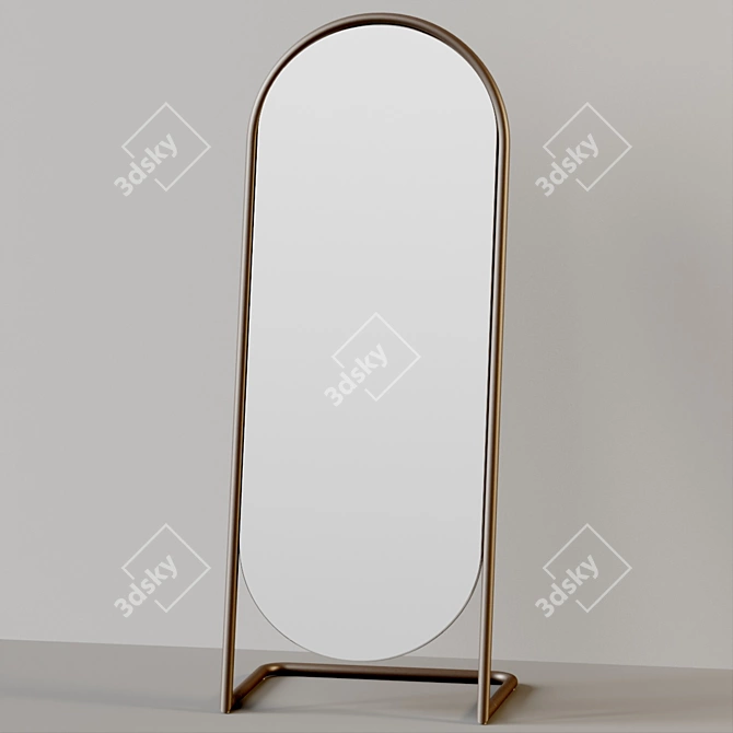 Retro-modern Oval Floor Mirror 3D model image 2