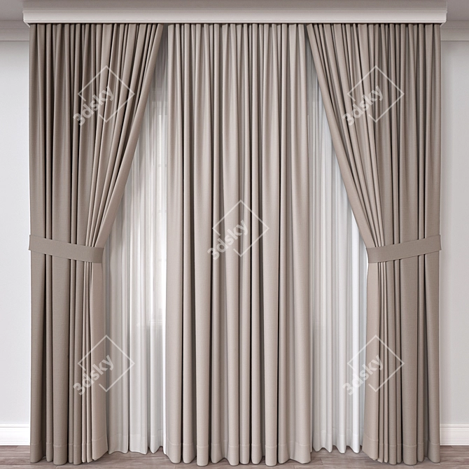 Versatile Curtain 3D Model - FBX, OBJ - Vray, Corona 3D model image 1