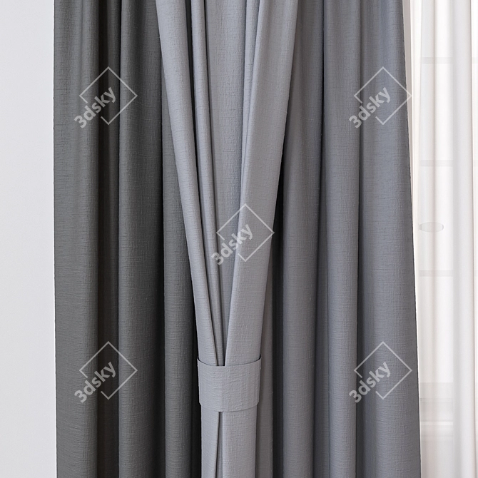 Modern Curtain 3D Model Set 3D model image 3