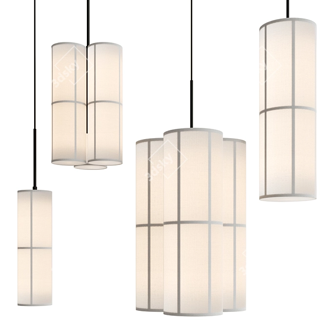 Elegant HASHIRA Pendant Lamp 3D model image 1