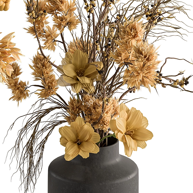  Sunlit Yellow Plant Bouquet 3D model image 2