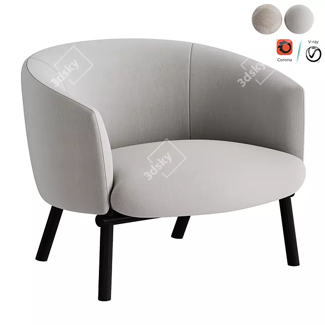 Modern Gallotti&Radice Armchair 3Ds Max 3D model image 1