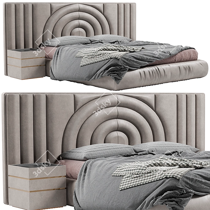 Mirella 2015 Luxury Bed Dimensions 3D model image 2