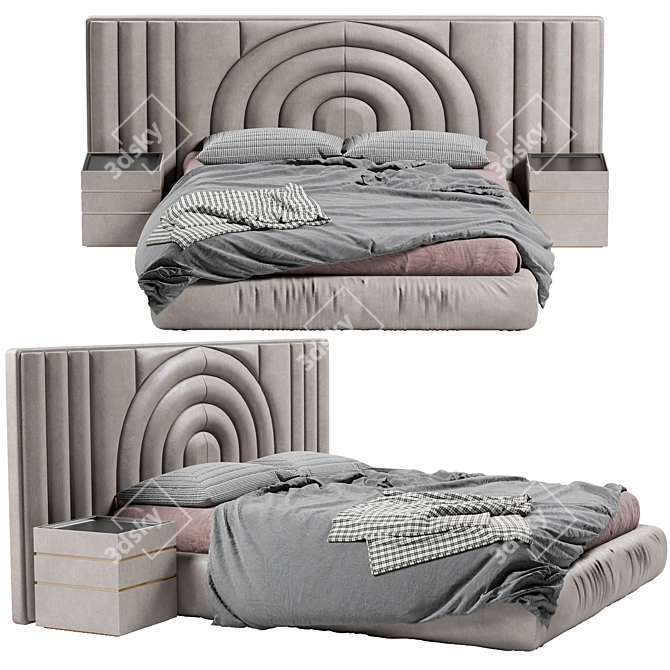 Mirella 2015 Luxury Bed Dimensions 3D model image 3