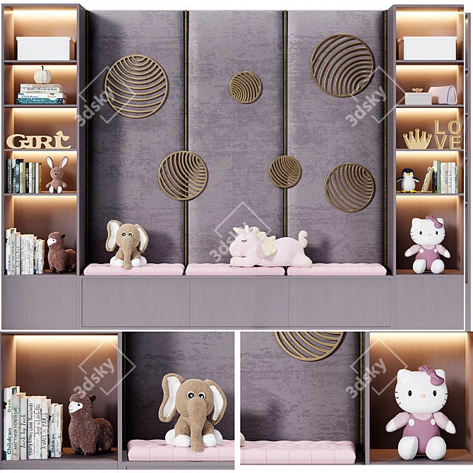Luxury Child Room Decor Set 3D model image 1