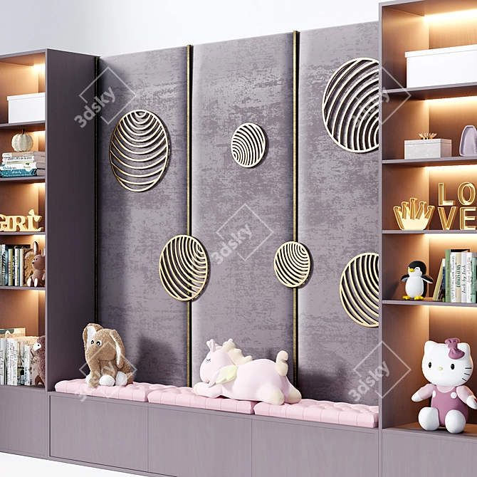 Luxury Child Room Decor Set 3D model image 3