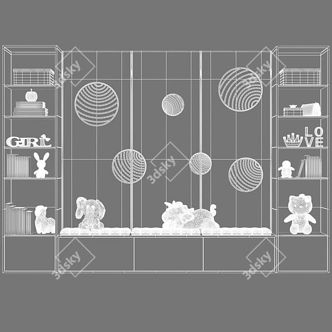 Luxury Child Room Decor Set 3D model image 4