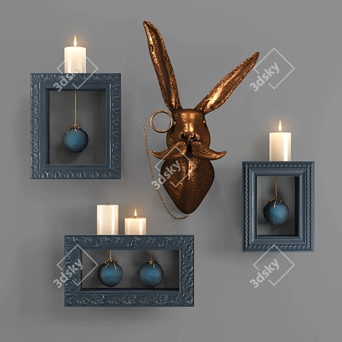 Rabbit Head Wall Decor 3D model image 1