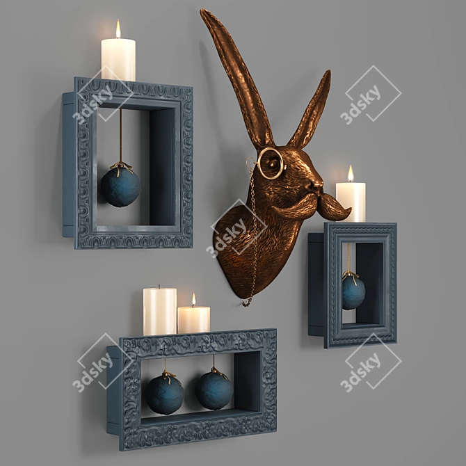 Rabbit Head Wall Decor 3D model image 2