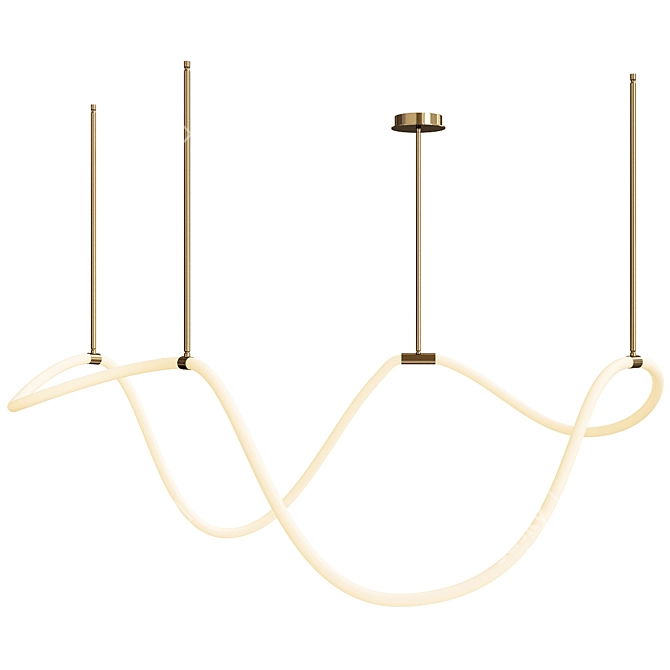 Sleek Halo Chandelier Pendant Light 3D model image 1