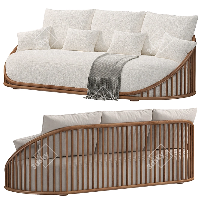Modern Minimalist Cask Sofa 3D model image 2