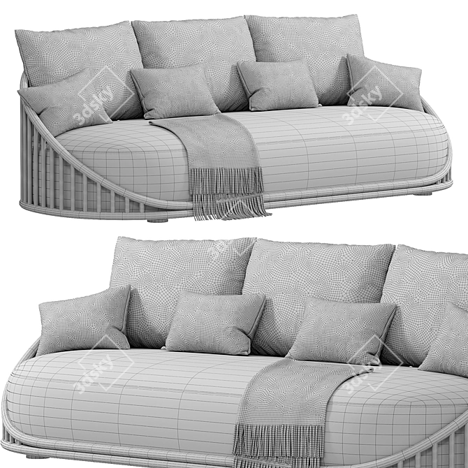 Modern Minimalist Cask Sofa 3D model image 3