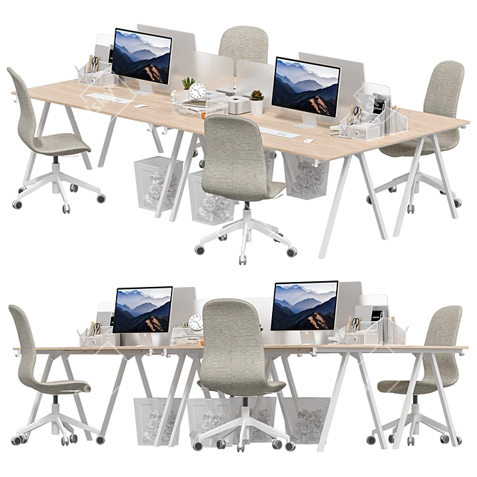 Modern Office Furniture Set 3D model image 1