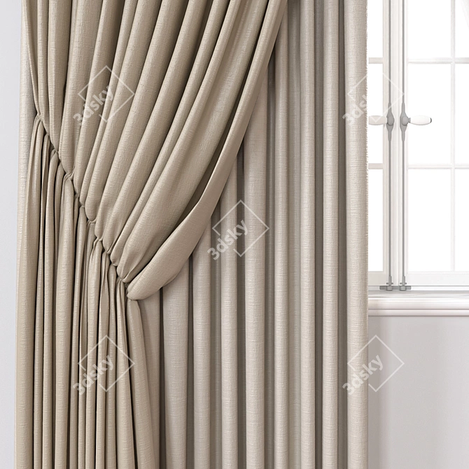 Classic Curtain 3D Model 3D model image 2