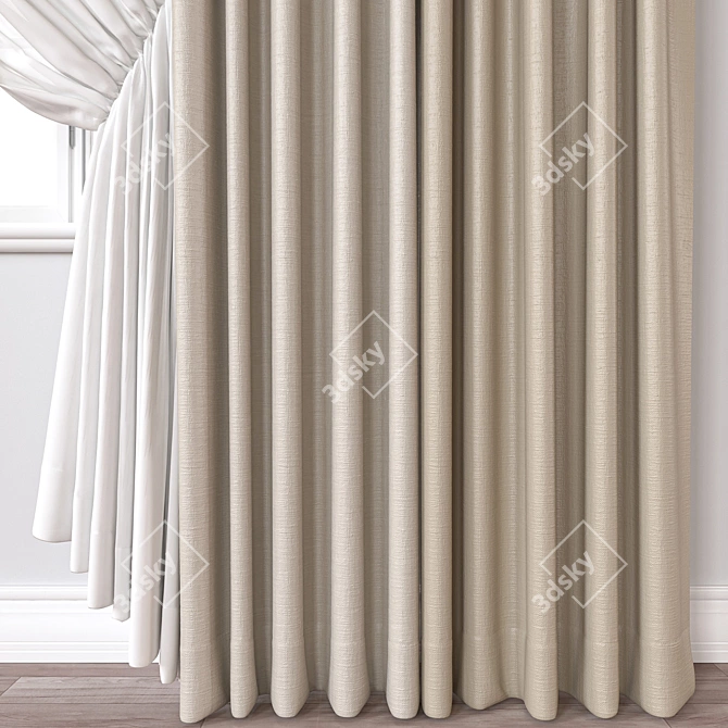 Classic Curtain 3D Model 3D model image 3
