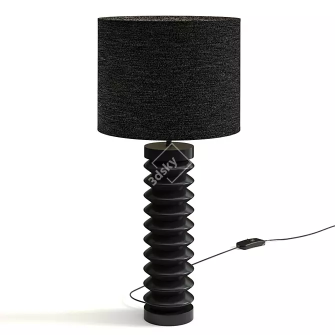 Contemporary Black Table Lamp with Textured Finish 3D model image 1