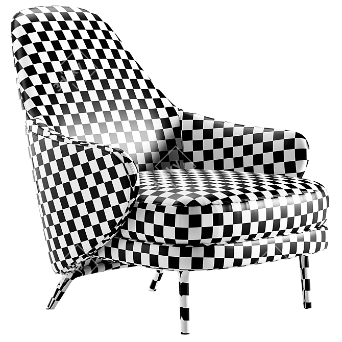 Modern Minotti Armchair 3D Model 3D model image 3
