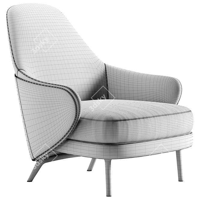 Modern Minotti Armchair 3D Model 3D model image 4