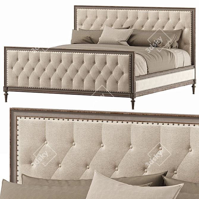 RH Maison Bed, Elegant Design 3D model image 1