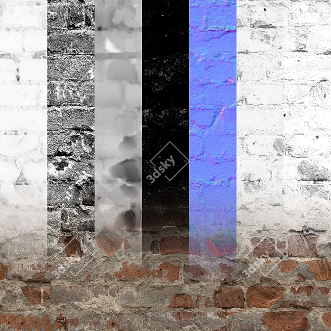 Seamless Textured Brick Material 3D model image 2