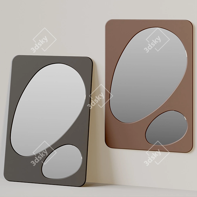 Modernist Cosmic Era Floor Mirror 3D model image 3