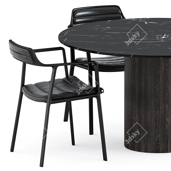 Modern Scandinavian Vipp Chair Set 3D model image 2