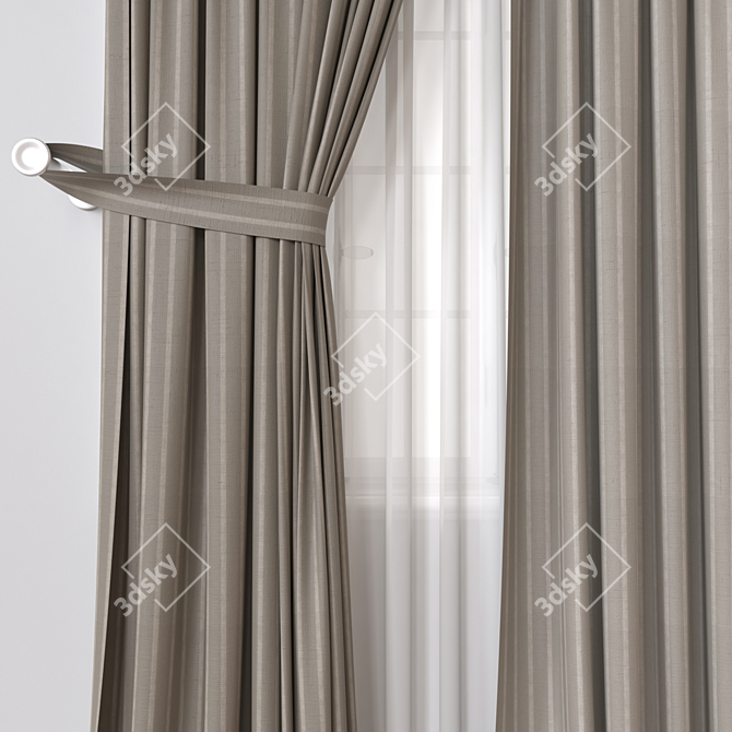 Modern Curtain Design 3D Model 3D model image 2