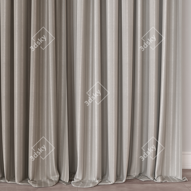 Modern Curtain Design 3D Model 3D model image 3
