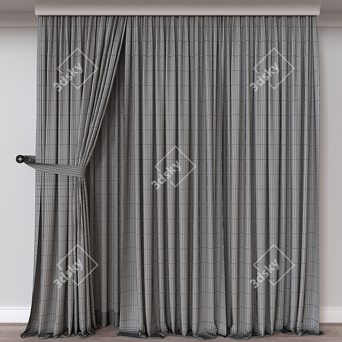 Modern Curtain Design 3D Model 3D model image 4