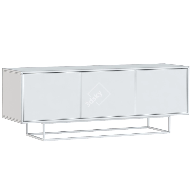 Vintage Walnut Black Sideboard 3D model image 2