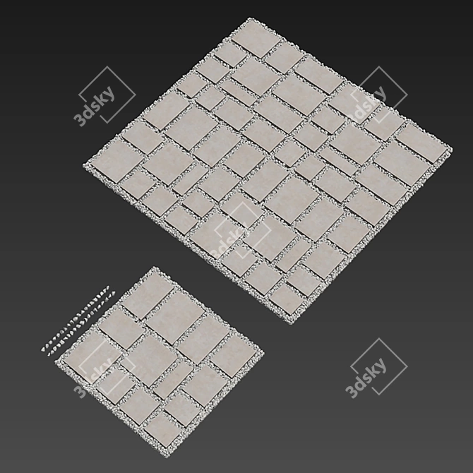 Pebble Paving Tiles 3D Model 3D model image 6