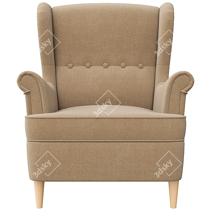 Strandmon Ikea Beige Armchair 3D model image 2