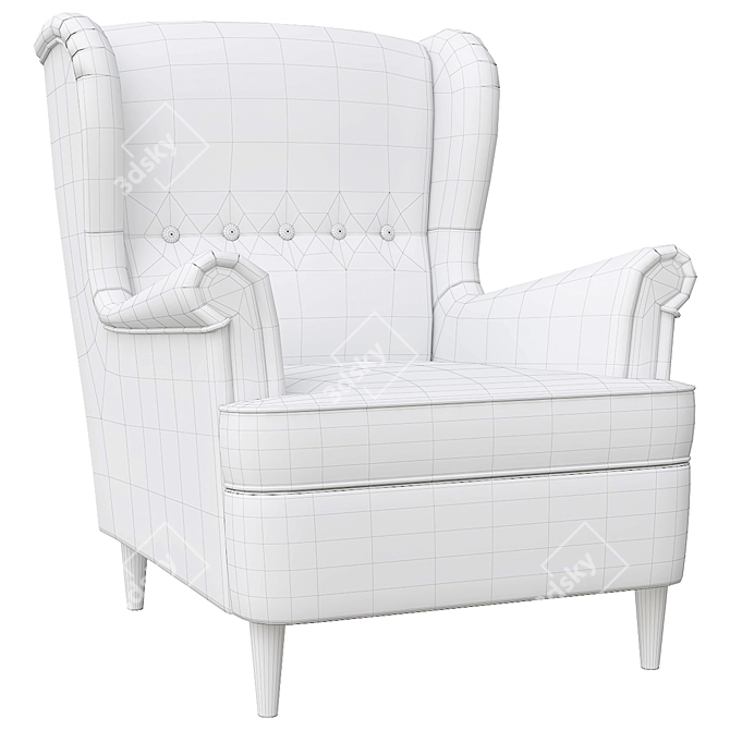 Strandmon Ikea Beige Armchair 3D model image 3