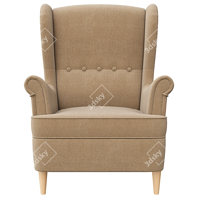 Strandmon Ikea Beige Armchair 3D model image 5