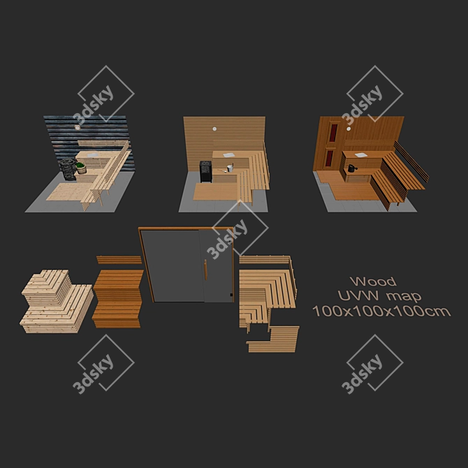 Modular Sauna Set Kit 3D model image 2