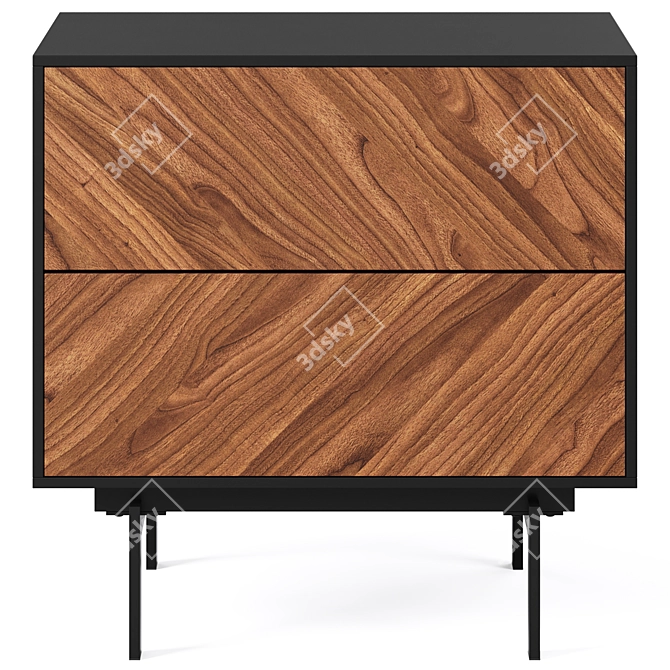 Sleek Bedside Table Duo 3D model image 3