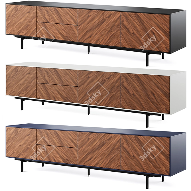 Sleek TV Stand by Mr.Hide 3D model image 1
