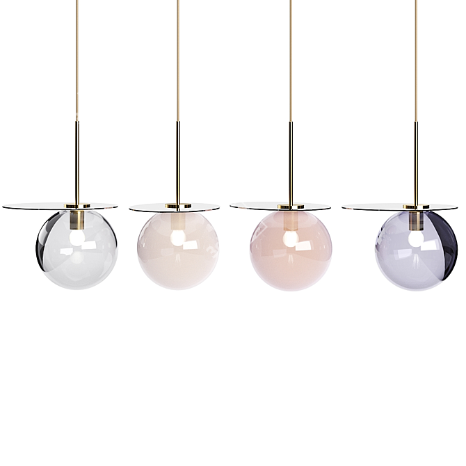 Handcrafted Umbra Glass Pendant Light 3D model image 1