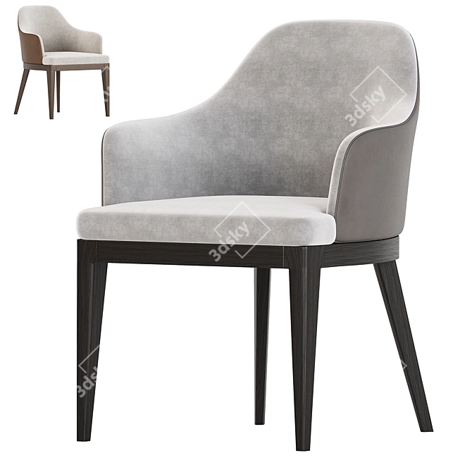 Modern Minimalist MARCO Chair Collection 3D model image 2