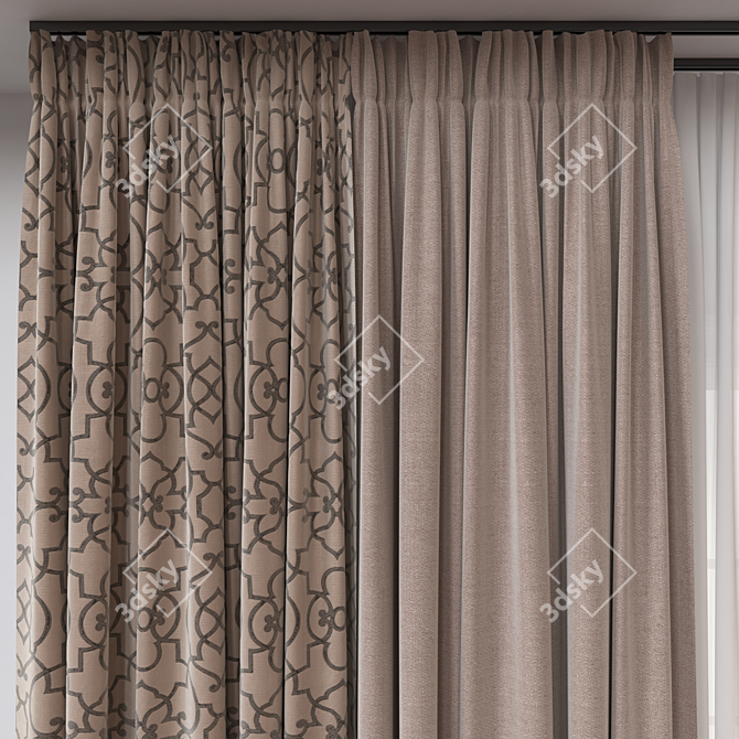 Versatile 3D Curtain Model 3D model image 3