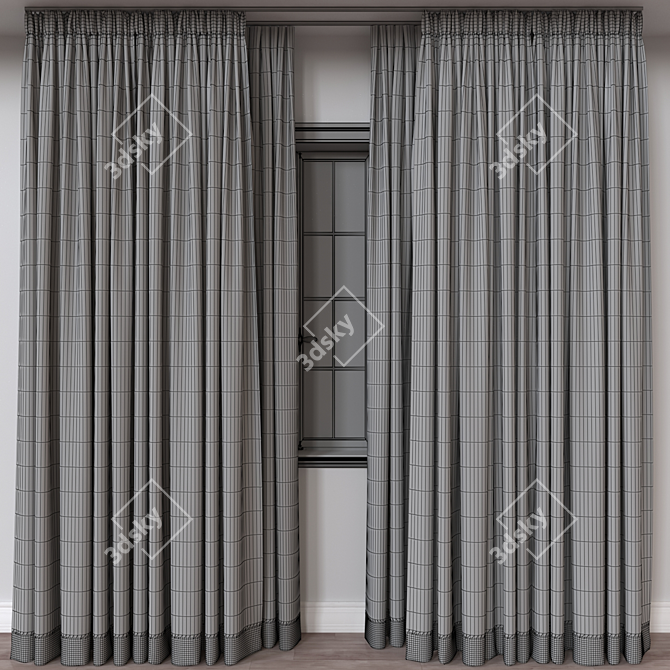 Versatile 3D Curtain Model 3D model image 4