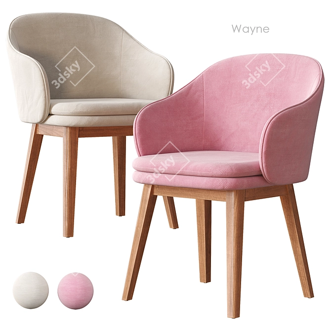 Wayne Arm Dining Chair, West Elm 3D model image 2