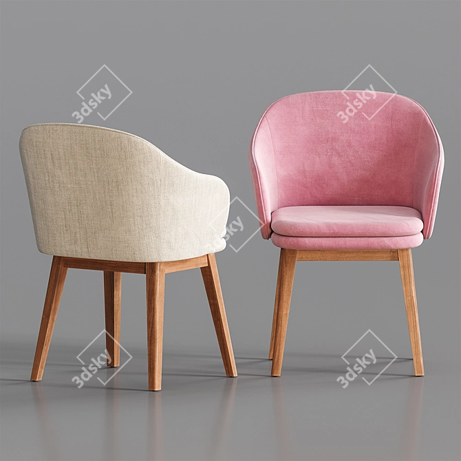Wayne Arm Dining Chair, West Elm 3D model image 6