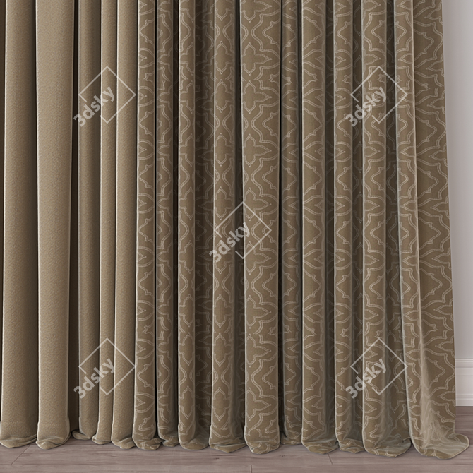 Russian Curtain 3D Model FBX 3D model image 3