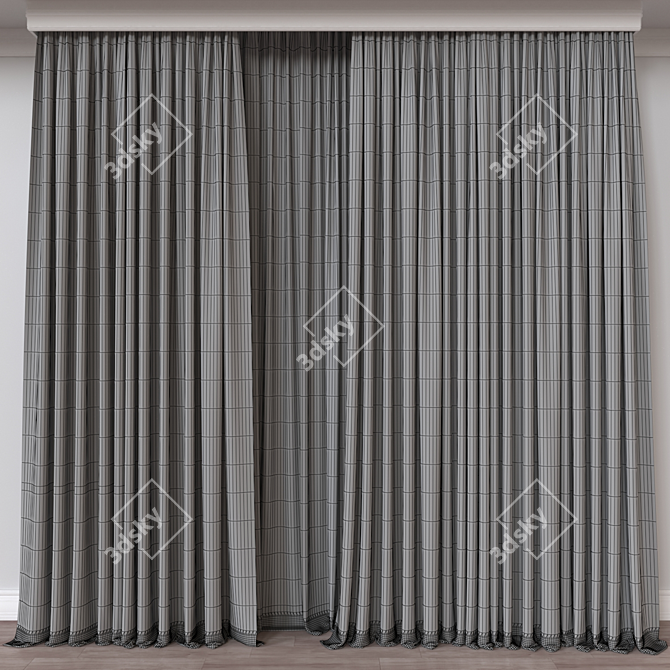 Russian Curtain 3D Model FBX 3D model image 4