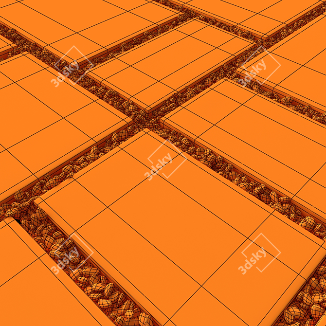 Smooth Pebble Paving Tiles 3D 3D model image 7